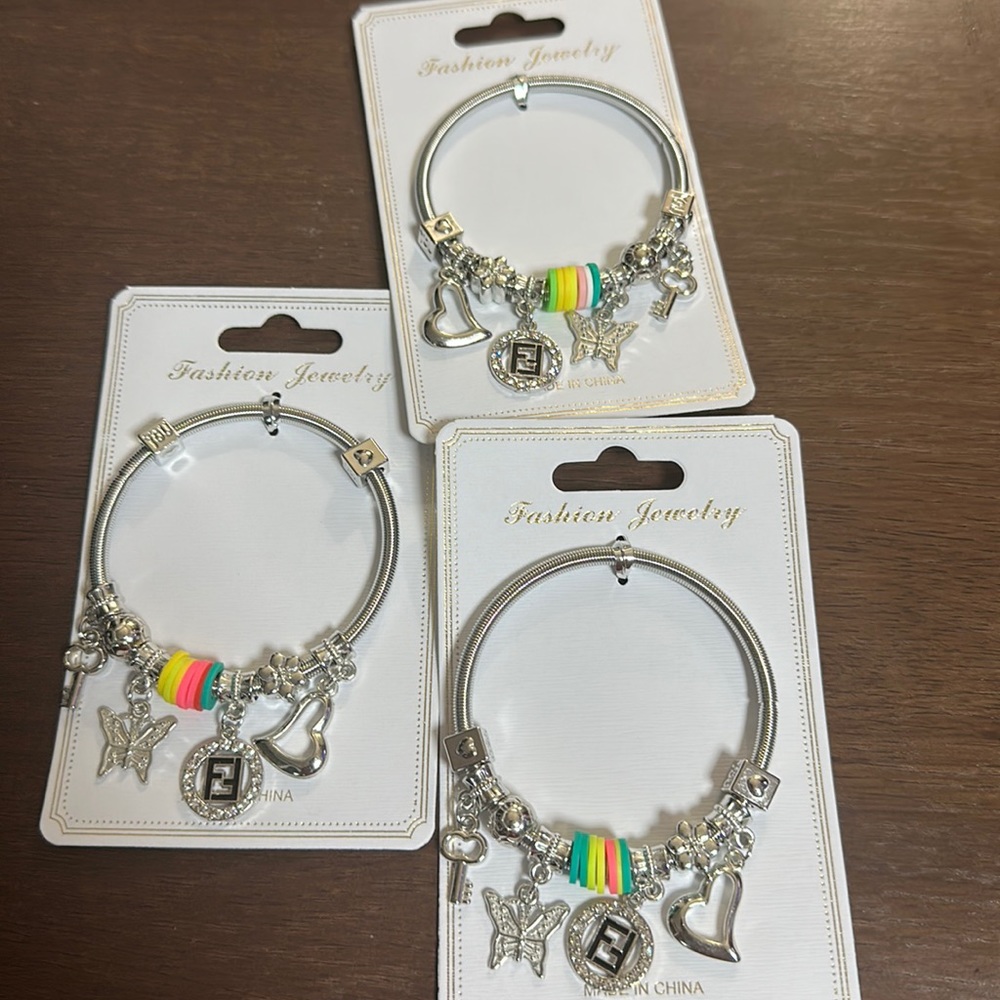 NEW 3 Fun Silver Tone Fashion Coil Bracelets